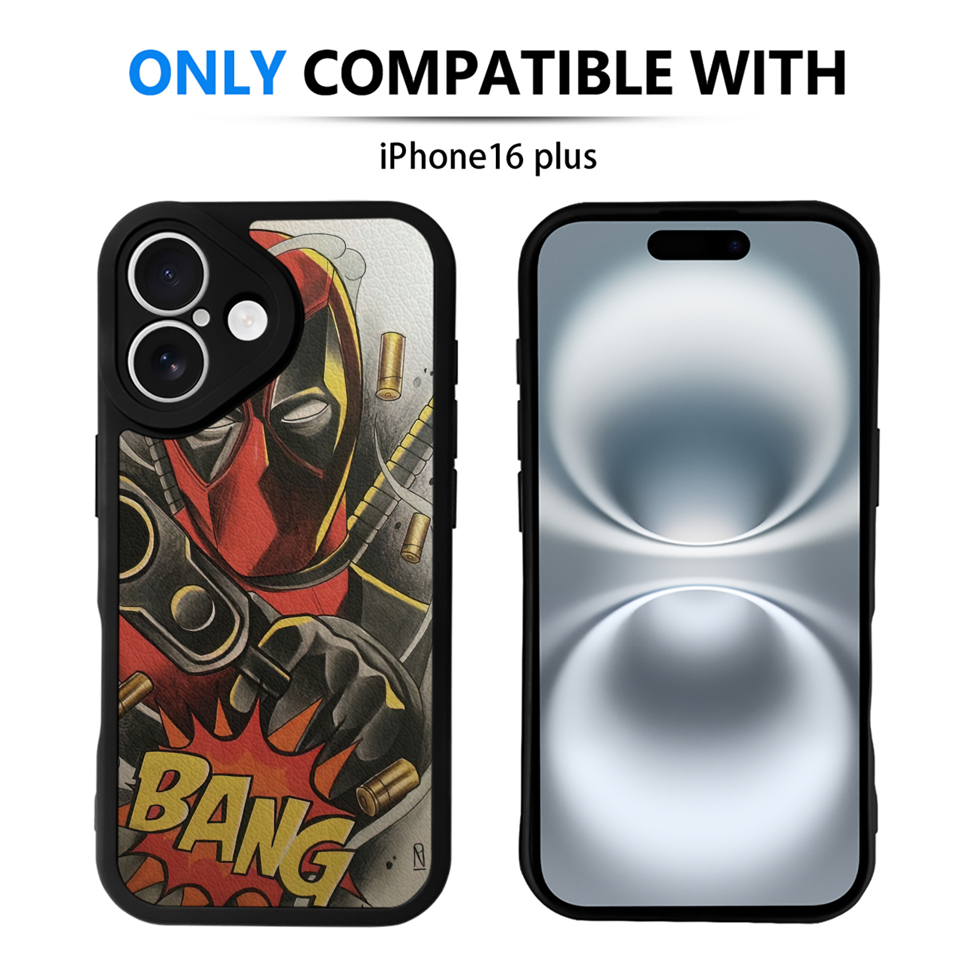 （画像用） Deadpool デッドプール 【iPhone 16シリーズ対応】シリコンスマホケース（レザー調） 材質：シリコン